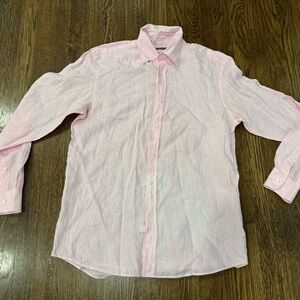 Purple Label Ralph Lauren Linen Dress Shirt Mens Button Size 16